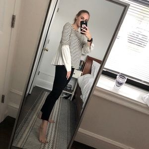 SEA NEW YORK STRIPED TOP w PLEATED SLEEVES & BACK